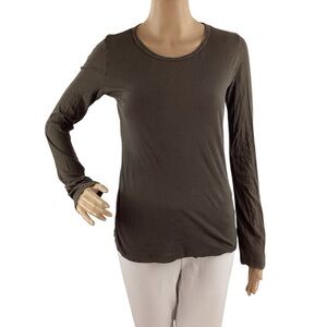 James Perse Standard Long Sleeve Tee Size Medium Brown